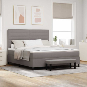 vidaXL Boxspringbed met hoofdeinde Taupe 180 x 200 cm Stof
