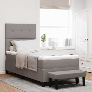 vidaXL Boxspringbed met hoofdeinde Taupe 100 x 200 cm Stof