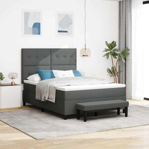 vidaXL Boxspringbed met kussen Donkergrijs 160 x 200 cm Stof