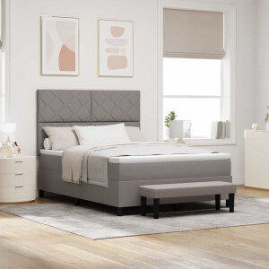 vidaXL Boxspringbed met hoofdeinde Taupe 140 x 190 cm Stof