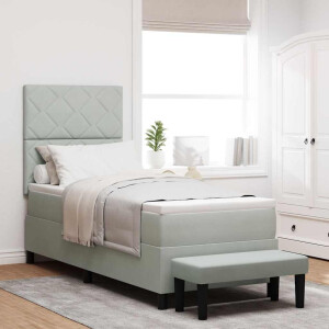 vidaXL Boxspring bed met hoofdeinde Lichtgrijs 200 x 80 cm Fluweel