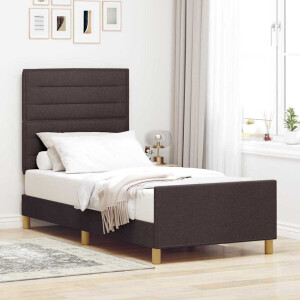 vidaXL Bedframe met hoofdeinde Donkerbruin 100 x 200 cm Stof