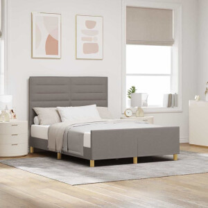 vidaXL Bedframe met hoofdeinde Taupe 140 x 200 cm Stof