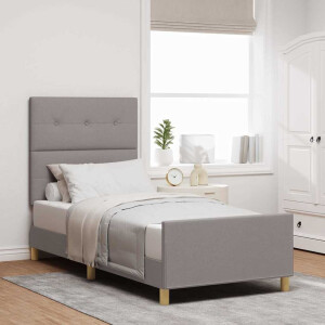 vidaXL Bedframe met hoofdeinde Taupe 80 x 200 cm Stof