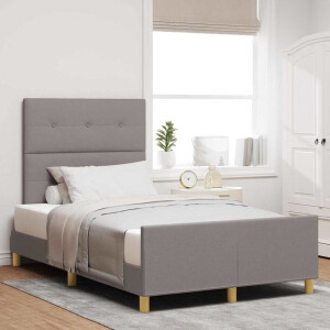 vidaXL Bedframe met hoofdeinde Taupe 120 x 190 cm Stof