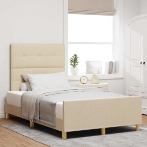 vidaXL Bedframe met hoofdeinde Crème 120 x 200 cm Stof