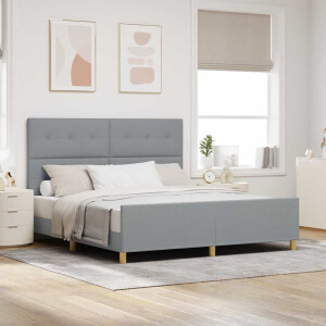 vidaXL Bedframe met hoofdeinde Lichtgrijs 180 x 200 cm Stof