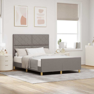 vidaXL Bedframe met hoofdeinde Taupe 140 x 200 cm Stof