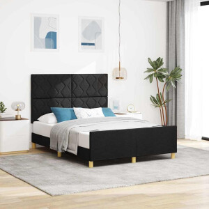 vidaXL Bedframe met hoofdeinde Zwart 160 x 200 cm Stof
