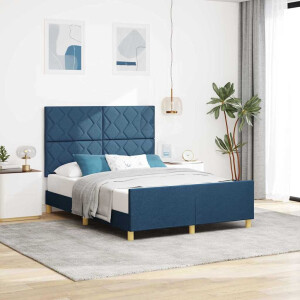 vidaXL Bedframe met hoofdeinde Blauw 160 x 200 cm Stof