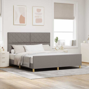vidaXL Bedframe met hoofdeinde Taupe 180 x 200 cm Stof