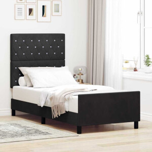 vidaXL Boxspringbed met hoofdeinde Zwart 100 x 200 cm Fluweel