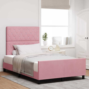 vidaXL Boxspringbed met hoofdeinde Roze 120 x 200 cm Fluweel