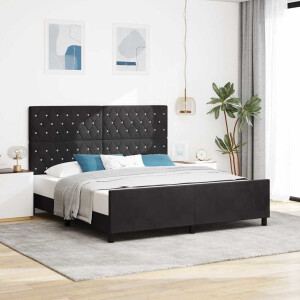 vidaXL Boxspringbed met hoofdeinde Zwart 180 x 200 cm Fluweel