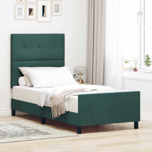 vidaXL Boxspringbed met hoofdeinde Donkergroen 80 x 200 cm Fluweel