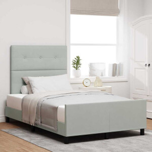 vidaXL Boxspringbed met hoofdeinde Lichtgrijs 120 x 190 cm Fluweel