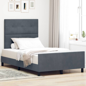 vidaXL Boxspringbed met hoofdeinde Donkergrijs 120 x 190 cm Fluweel
