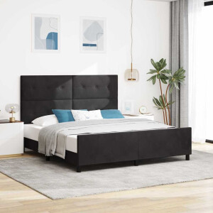vidaXL Boxspringbed met hoofdeinde Zwart 180 x 200 cm Fluweel
