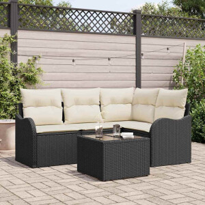 vidaXL Tuin Sofa Set met opslag 5 pcs Bruin poly rattan