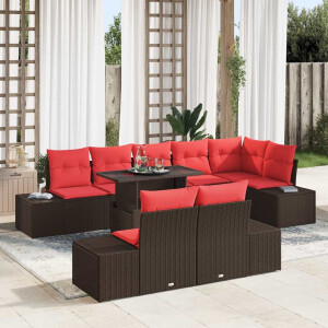 vidaXL Tuin Sofa Set 9 st Bruin poly rattan