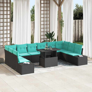 vidaXL Tuin Sofa Set 11 st Zwart poly rattan