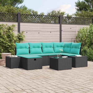vidaXL Bankstel 3 st poly rattan
