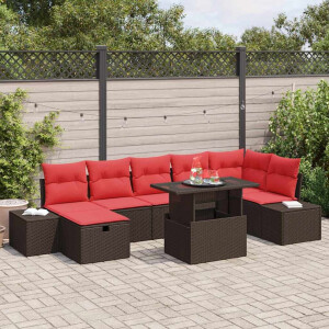 vidaXL Tuin Sofa Set 8 st Bruin poly rattan
