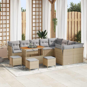 vidaXL Tuin Sofa Set 13 pcs Beige poly rattan