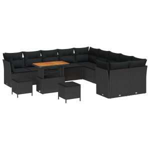 vidaXL Tuin Sofa Set 13 pcs Zwart poly rattan