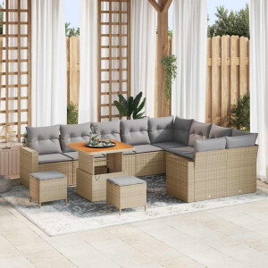 vidaXL Tuin Sofa Set 12 pcs Beige poly rattan