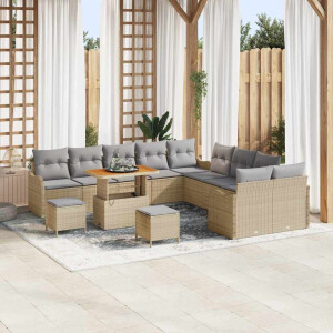 vidaXL Tuin Sofa Set 13 pcs Beige poly rattan