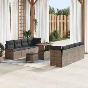 vidaXL Tuin Sofa Set met kussen met opslag Grijs 90 x 55 x 71 cm