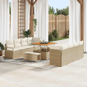 vidaXL Tuin Sofa Set met kussen Beige en Crème 100 x 100 x 71 cm
