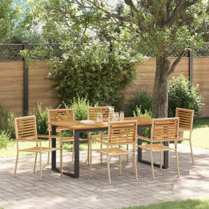 vidaXL Tuin eettafelset 7 pcs Beige Massief Acaciahout