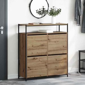 vidaXL Schoenenkast Artisan Eiken 100 x 34 x 112 cm Bewerkt hout