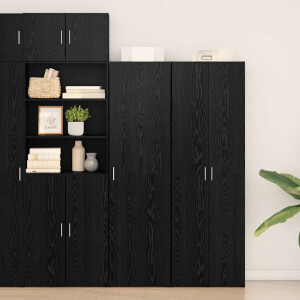 vidaXL Hoge kast 2 pcs Zwart Eiken 50 x 42,5 x 185 cm