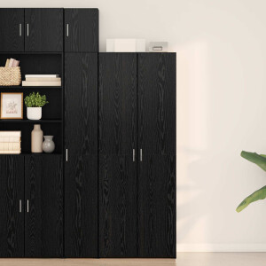 vidaXL Hoge kast 2 pcs Zwart Eiken 70 x 42,5 x 185 cm