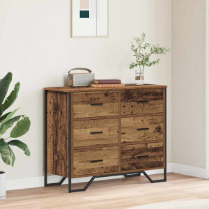 vidaXL Ladekast met lade met opslag 2 pcs Oudhout 91 x 35,5 x 74,5 cm