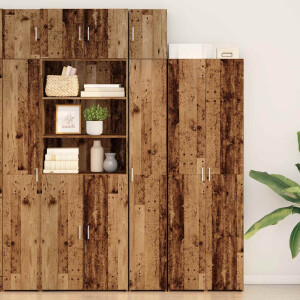 vidaXL Opbergkast 3 pcs Oudhout 30 x 42,5 x 225 cm