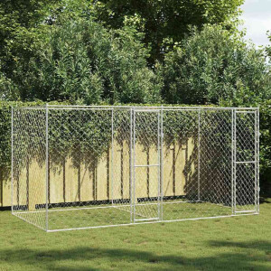 vidaXL Hondenbench Zilver 400 x 200 x 200 cm Gegalvaniseerd staal
