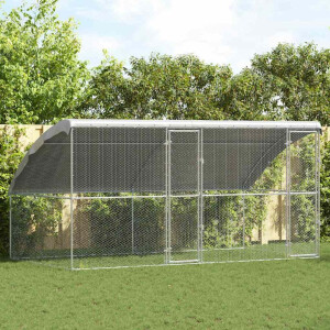 vidaXL Kippenhok 2 pcs Zilver 400 x 200 x 200 cm Gegalvaniseerd staal