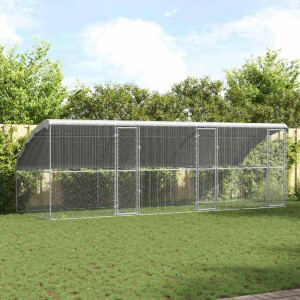vidaXL Kippenhok 3 pcs Zilver 600 x 200 x 200 cm Gegalvaniseerd staal