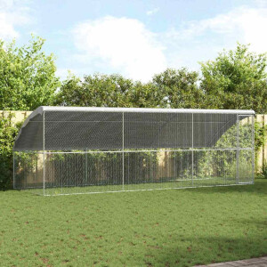 vidaXL Kippenhok 3 pcs Zilver 600 x 200 x 200 cm Gegalvaniseerd staal