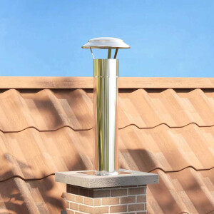 vidaXL Schouwkop Verlenging Zilver 24 x 24 x 50 cm Roestvrij staal
