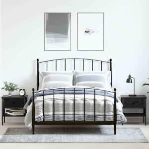 vidaXL Nachtkastje met lade 2 pcs Zwart eiken 40 x 42 x 45 cm