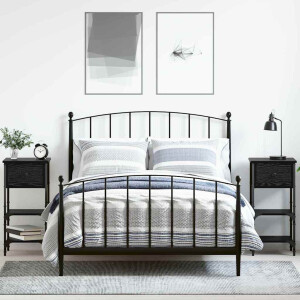vidaXL Nachtkastje met lade 2 pcs Zwart Eiken 33,5 x 36 x 70 cm