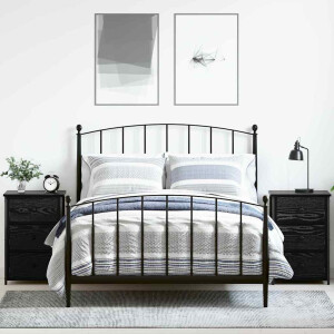 vidaXL Nachtkastje met lade 2 pcs Zwart Eiken 40 x 36 x 60 cm
