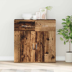 vidaXL Dressoir met lade Oudhout 78 x 38 x 80 cm Bewerkt hout