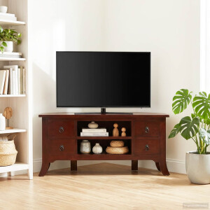 vidaXL TV-kast met lade Bruin 100 x 40,5 x 46 cm Massief Mahoniehout