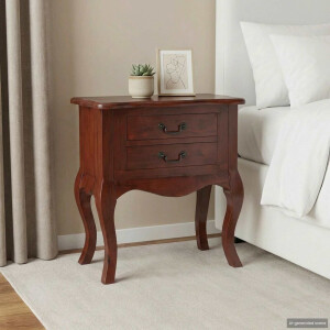 vidaXL Bijzettafel Bruin 60,5 x 30 x 61 cm Massief Mahoniehout